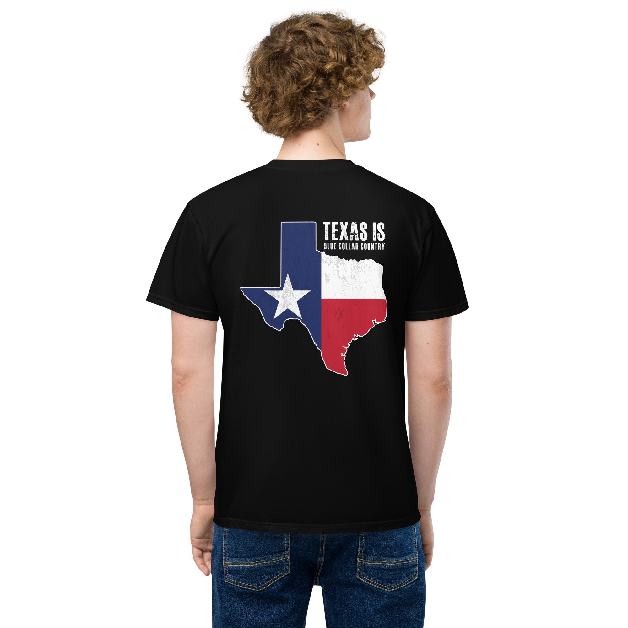 Texas is Blue Collar Country I BCB PREMIUM POCKET T-SHIRT